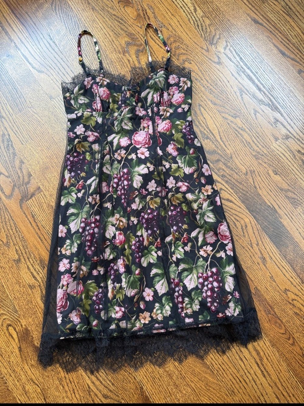 New Anthropologie Floral Fruit Mesh Dress Size M - Picture 4 of 9